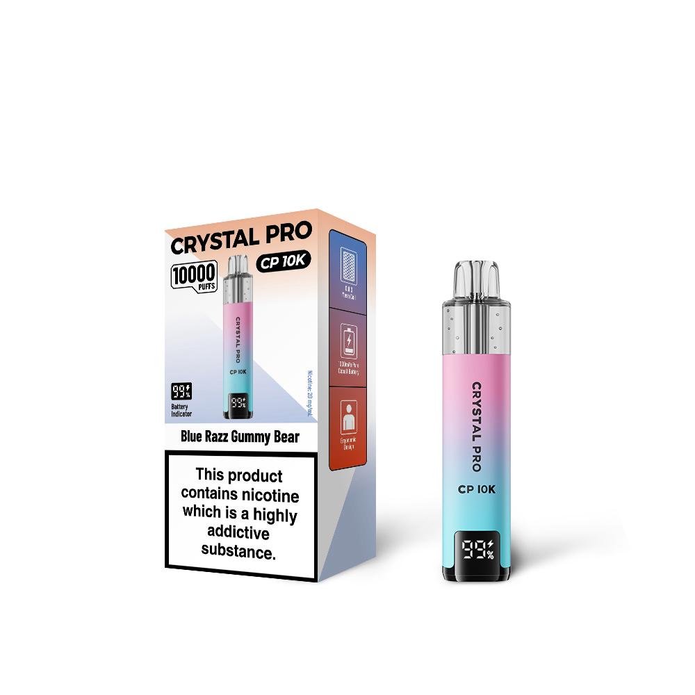 Blue Razz Gummy Bear Flavour of The Crystal Pro 10000 (CP10K) Prefilled Pod Kit - Box of 5 at UK Vaper Wholesale