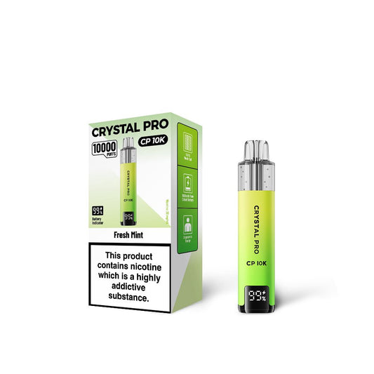 Fresh Mint Flavour of The Crystal Pro 10000 (CP10K) Prefilled Pod Kit - Box of 5 at UK Vaper Wholesale