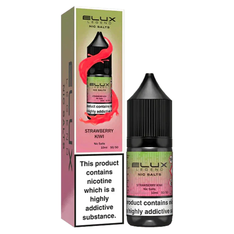 Elux Legend Nic Salts - 10ml E-liquids - Box of 10-Strawberry Kiwi *New*-vapeukwholesale