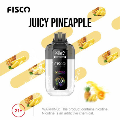 Fisco Point Pro 7000 Puff Pre-Filled Pod Kit - Box of 5 in Juicy Pineapple Flavour Available at UK Vaper Wholesale