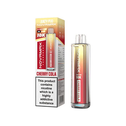 Juicy Pod Novamax 10k Prefilled Pod Vape Kit - Pack of 5 available in Cherry Cola Flavour at UK Vaper Wholesale