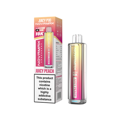Juicy Pod Novamax 10k Prefilled Pod Vape Kit - Pack of 5 available in Juicy Peach Flavour at UK Vaper Wholesale