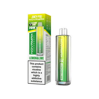 Juicy Pod Novamax 10k Prefilled Pod Vape Kit - Pack of 5 available in Lemon & Lime Flavour at UK Vaper Wholesale