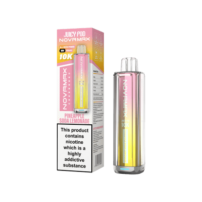 Juicy Pod Novamax 10k Prefilled Pod Vape Kit - Pack of 5 available in Pineapple Soda Lemonade Flavour at UK Vaper Wholesale