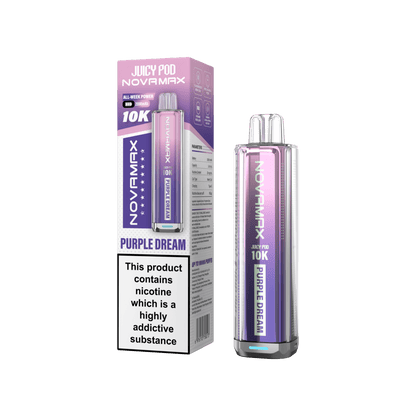 Juicy Pod Novamax 10k Prefilled Pod Vape Kit - Pack of 5 available in Purple Dream Flavour at UK Vaper Wholesale